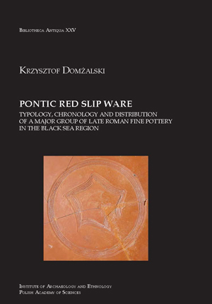 Okładka książki  „Pontic Red Slip Ware. Typology, Chronology, and Distribution of a Major Group of Late Roman Fine Pottery in the Black Sea Region” autorstwa K.Domżalski. Okładka z linkiem do repozytorium RCIN.