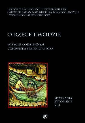 Okładka książki  „O rzece i wodzie w życiu codziennym człowieka średniowiecza” autorstwa S.Moździoch (red.); K.Chrzan (red.). Okładka z linkiem do repozytorium RCIN.