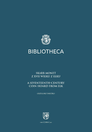 Okładka książki „Skarb monet z XVII wieku z Ełku” autorstwa G. Śnieżko. Okładka z linkiem do repozytorium RCIN.